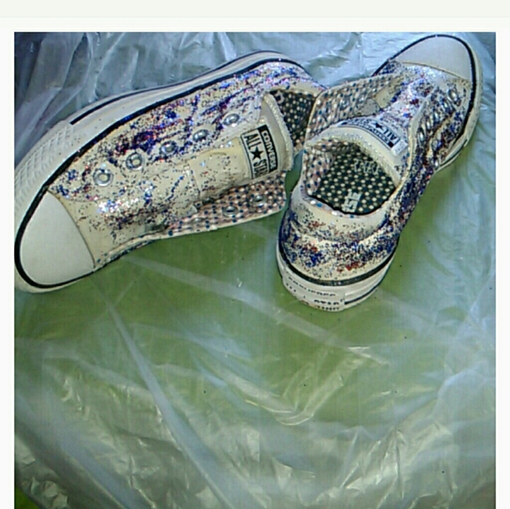 Sparkly multi color Converse all stars - Picture 4 of 4